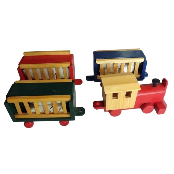 International Christmas Holiday Circus Wood Train Set 24" Long New Orig Box - Picture 5 of 11